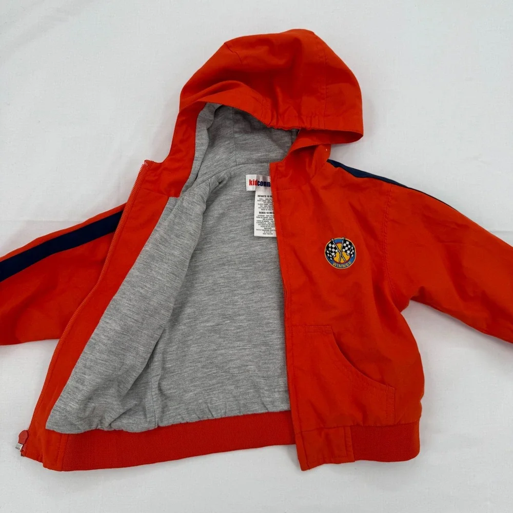 Vtg Kid Connection Sz 18M Orange Racing Windbreaker Jacket Infants Winner Circle